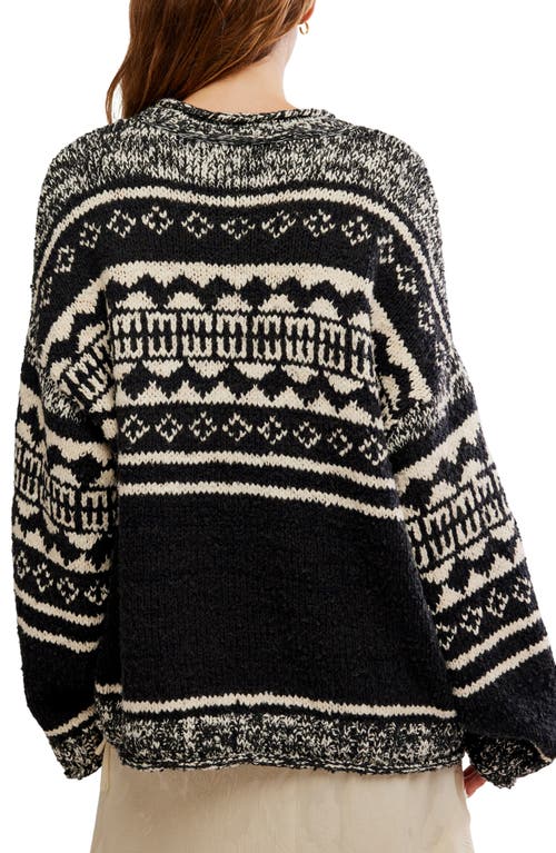 Free People Dani Oversize Cotton Blend Sweater In Black
