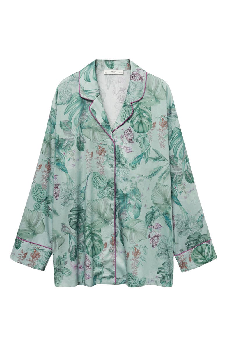 MANGO Tropical Print Pajama Shirt, Alternate, color, 