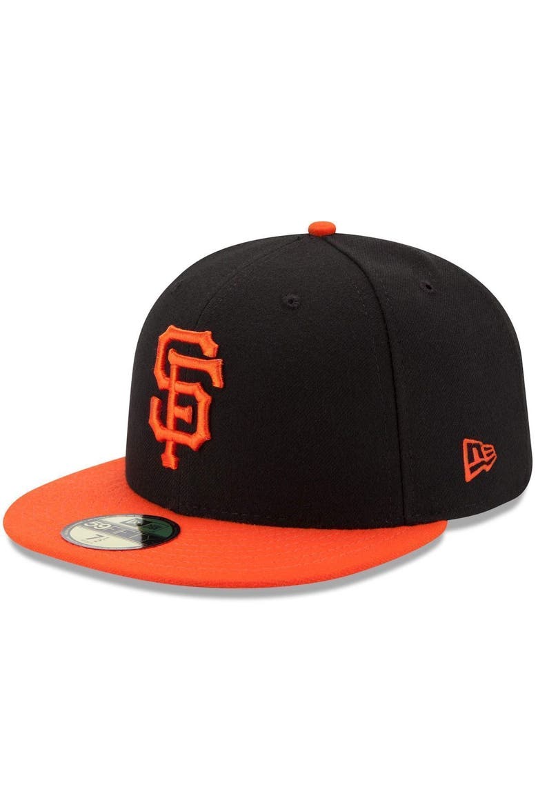 Men's New Era Black/Orange San Francisco Giants Authentic Collection On-Field 59FIFTY Fitted Hat, Main, color, BLACK