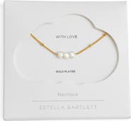 Estella Bartlett Triple Faux Pearl Beaded Chain Necklace