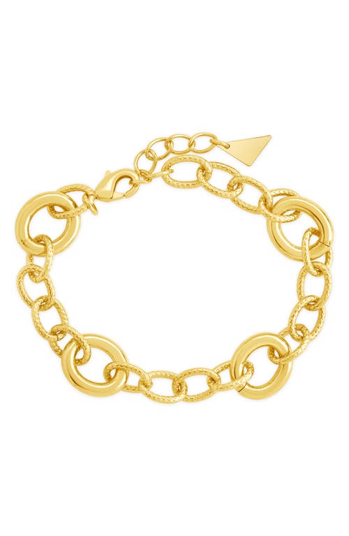 Sterling Forever Carter Link Bracelet In 14k Gold Plated In Gold