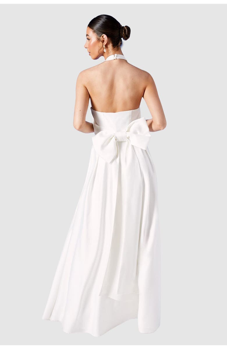 Coast Satin Halterneck Wedding Dress, Alternate, color, Ivory