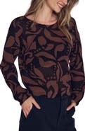 Bella Dahl Leaf Print Cotton Sweater