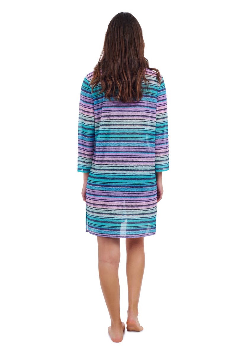 Harmony V Neck Mesh Dress, Alternate, color, Blue Multi