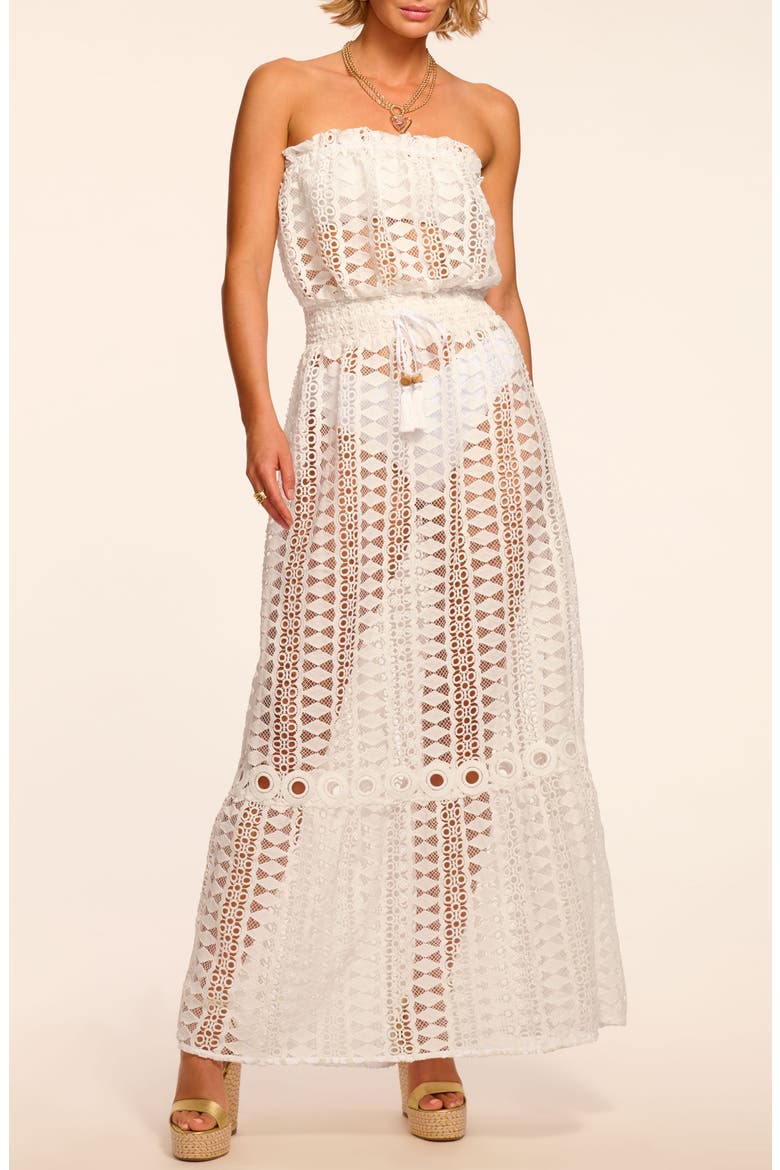 Henrietta Strapless Sheer Cover-Up Dress, Main, color, WHITE COTTON