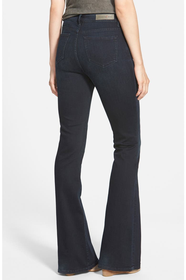 Treasure&Bond High Rise Flare Jeans, Alternate, color, LUXE BLUE BLACK