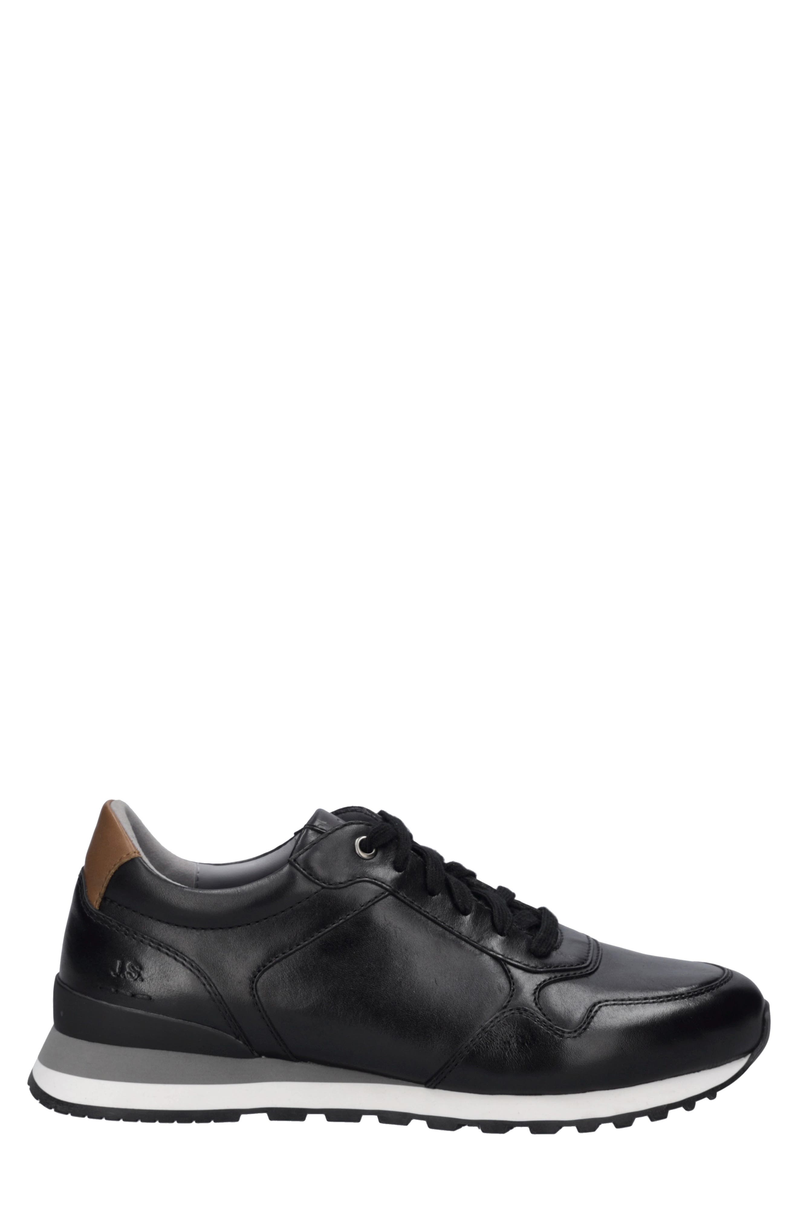 Axel 02 Leather Sneaker, Alternate, color, BLACK
