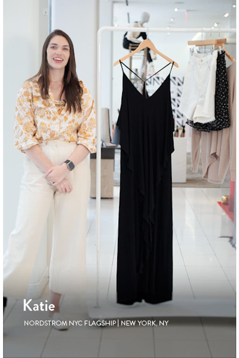 Cascade Ruffle Racerback Maxi Dress video