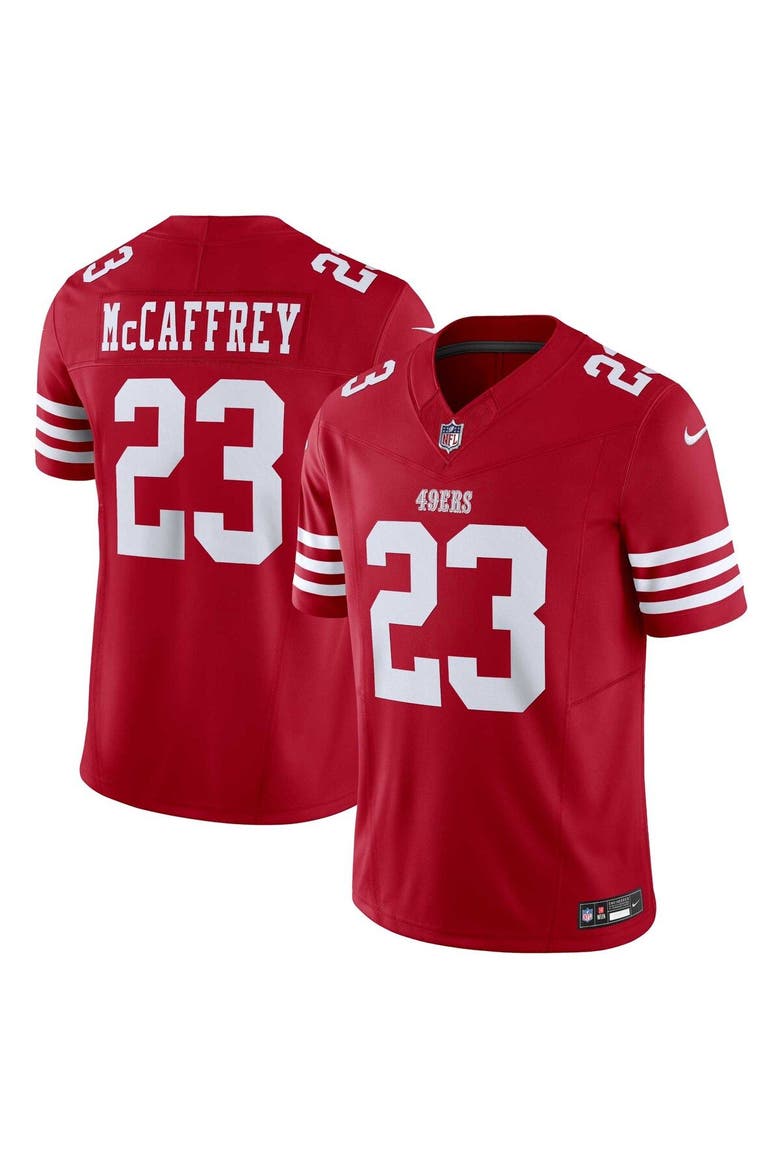 Men's Nike Christian McCaffrey Scarlet San Francisco 49ers Vapor F.U.S.E. Limited Jersey, Main, color, Scarlet