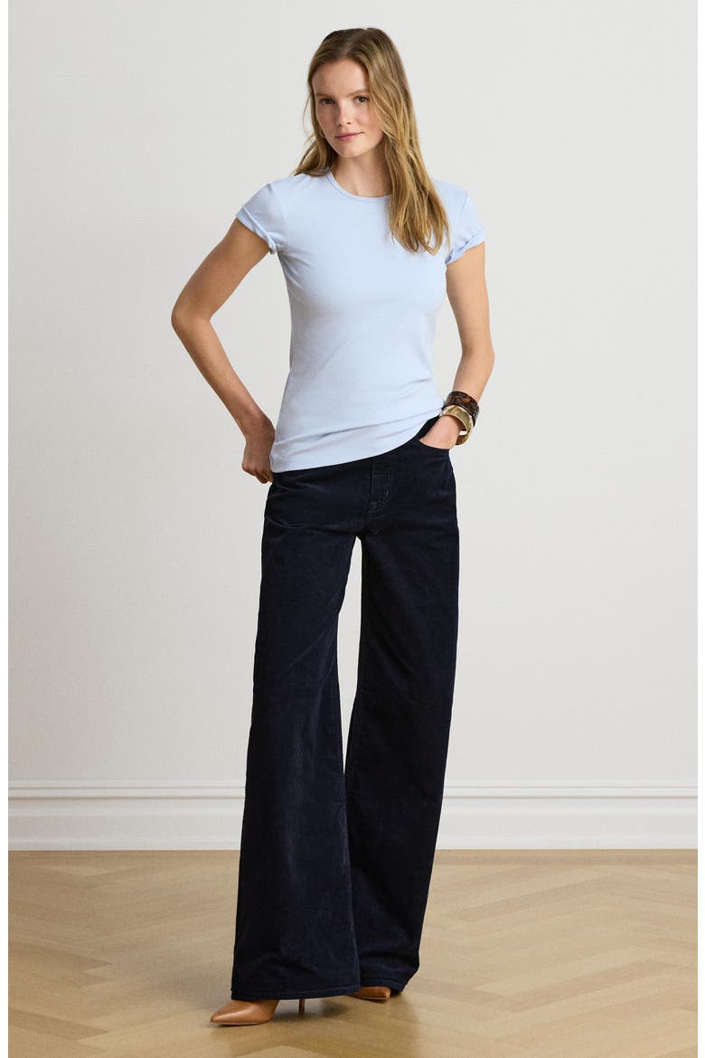 Refined Stretch Cotton Top, Alternate, color, ICY BLUE