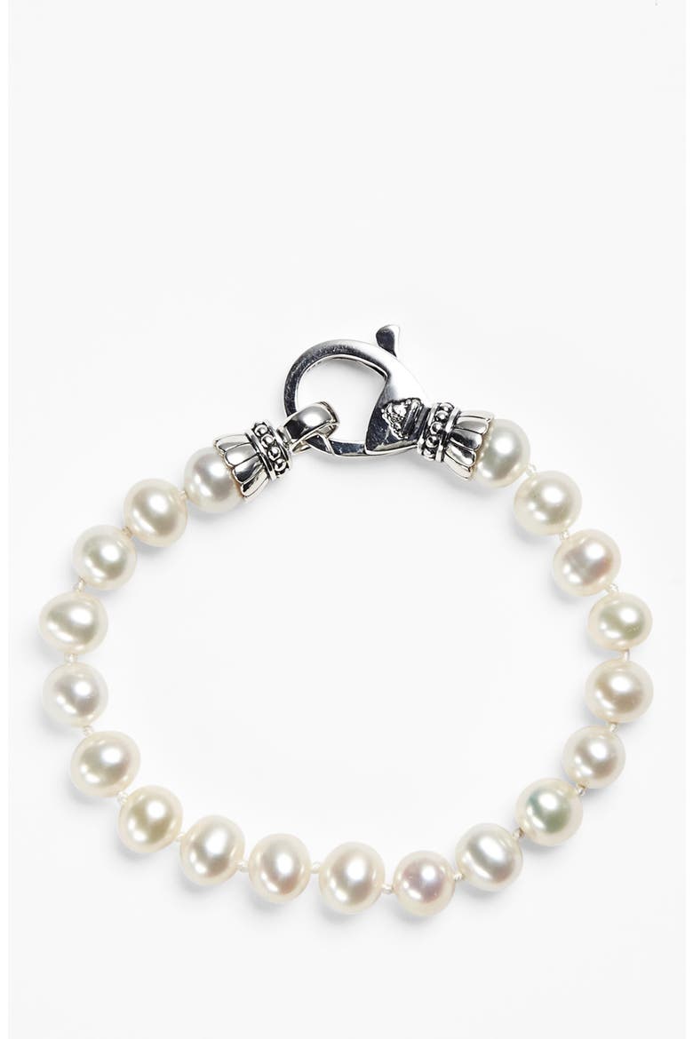 Luna Freshwater Pearl Bracelet, Alternate, color, SILVER/ PEARL