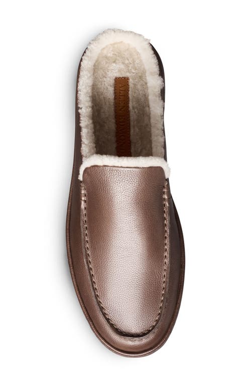 Allen Edmonds Bowen Genuine Shearling Lined Mule Slipper In Brown