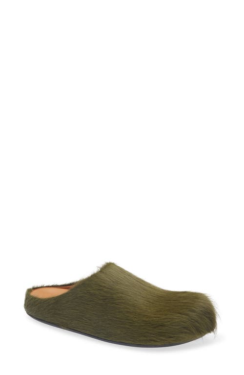 Marni Long Hair Calfskin Fussbett Sabot