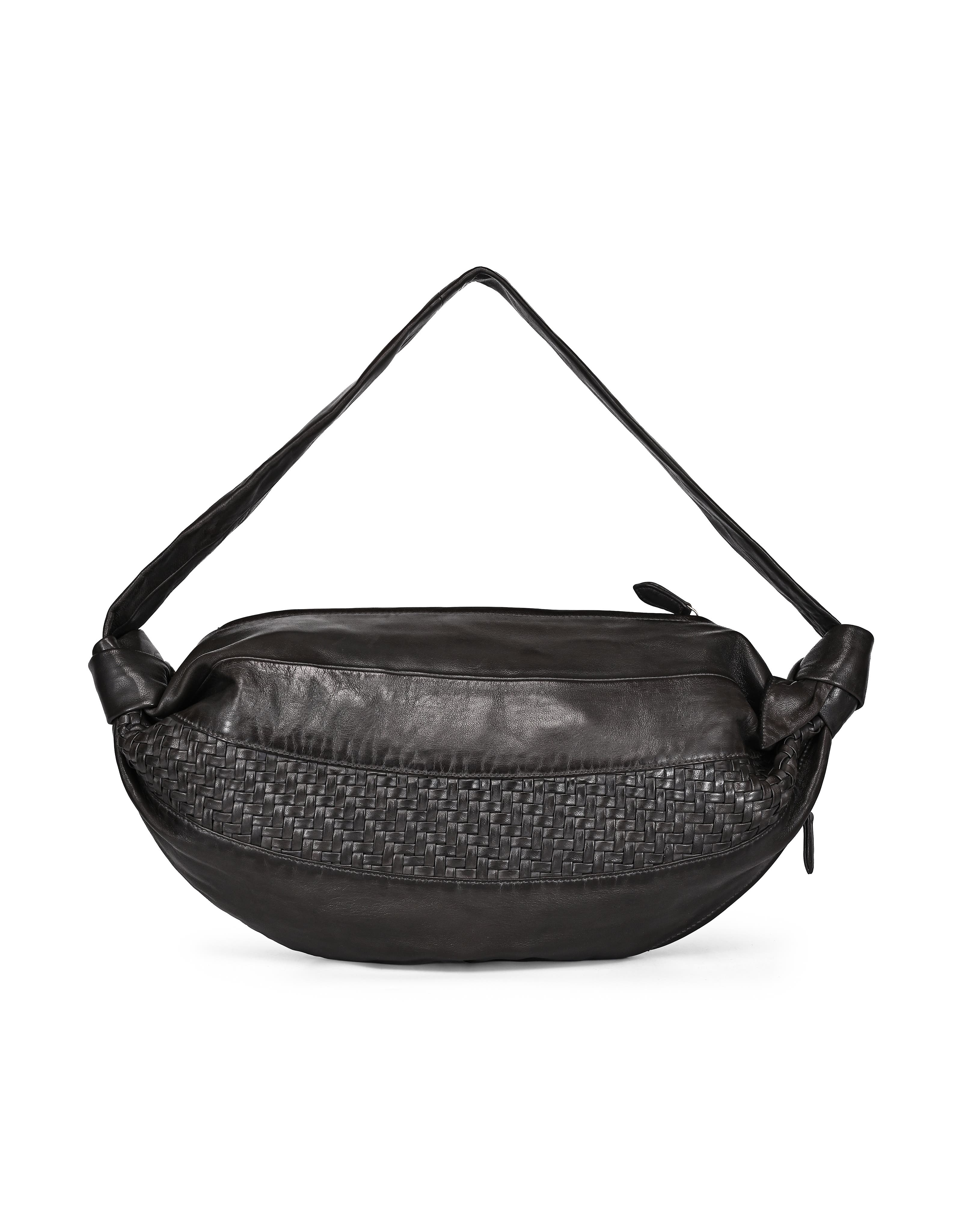 OLD TREND Lily Oversized Handwoven Convertible Leather Sling Bag, Alternate, color, Grey