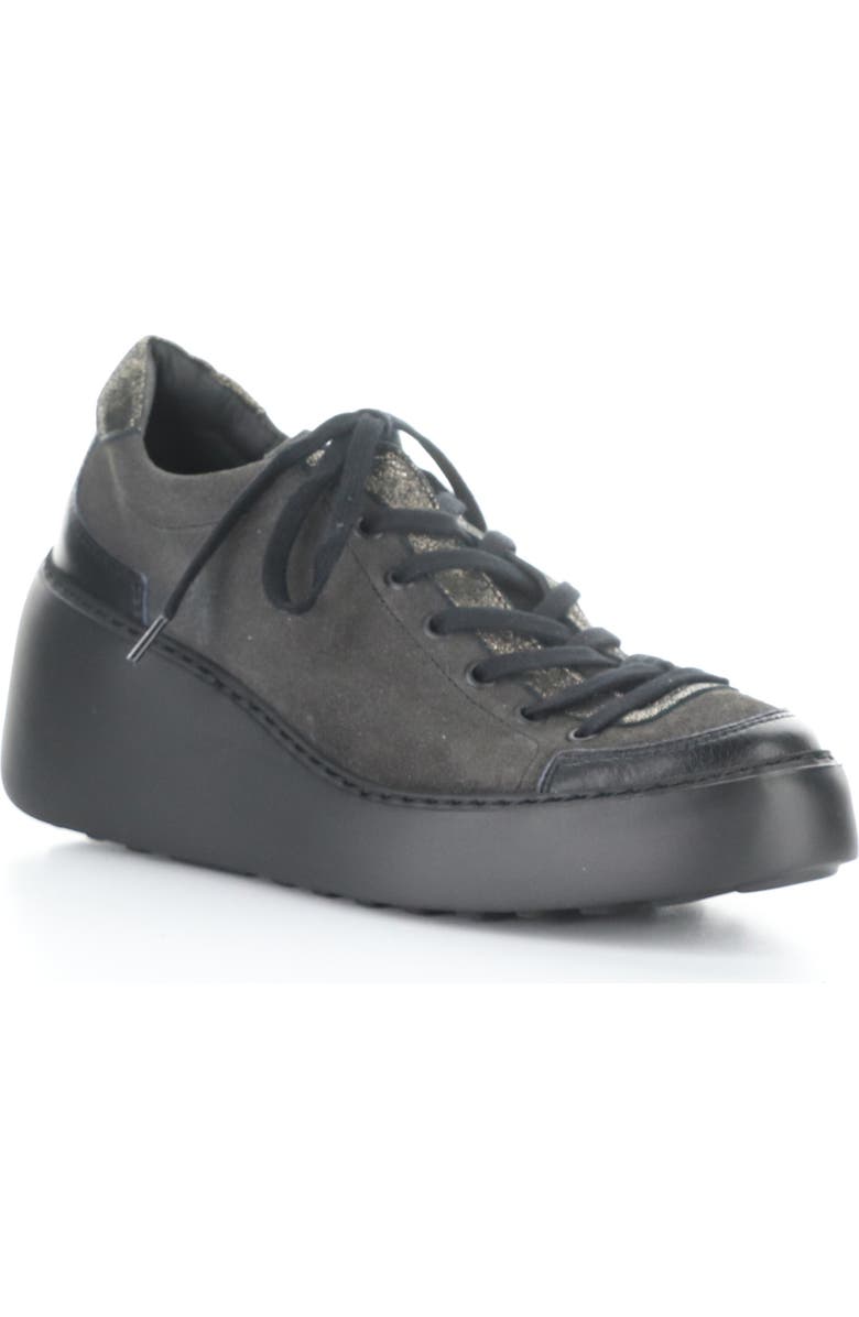 Fly London Dufy Platform Wedge Sneaker, Main, color, Diesel/ Graphite