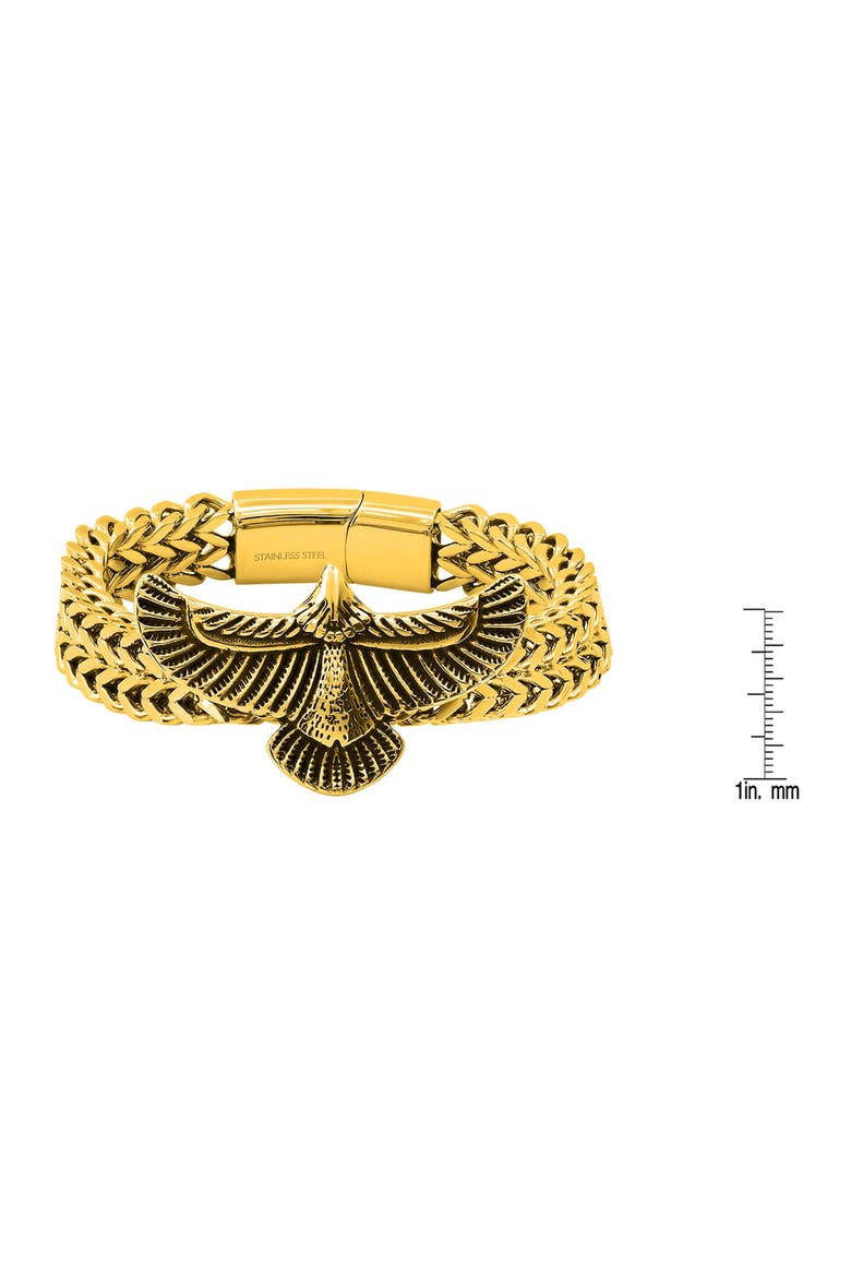 Men's 18k Gold Plated Eagle Bracelet, Alternate, color, GOLD