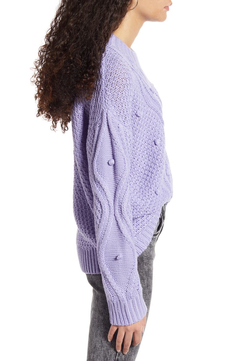 Textured Cable Sweater, Alternate, color, LAVENDER