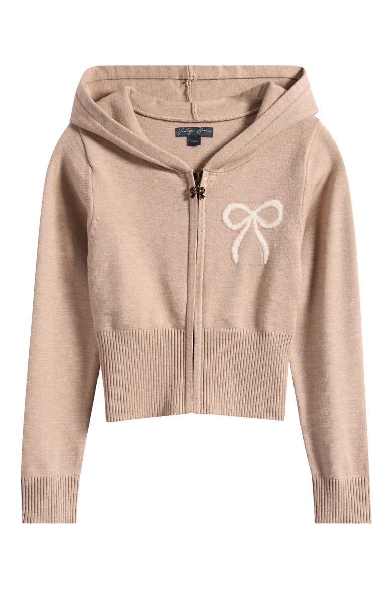 Kids' Heart Zip Hoodie, Main, color, OATMEAL