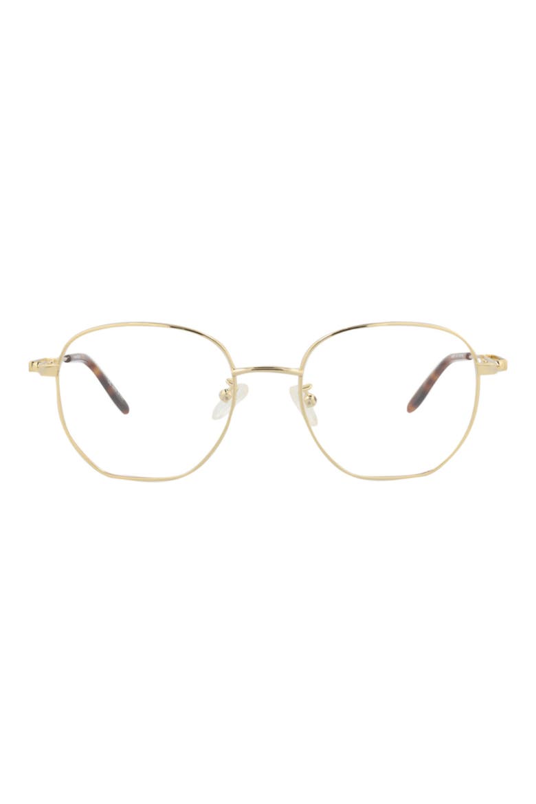 52mm Round Optical Glasses, Main, color, GOLD GOLD TRANSPARENT