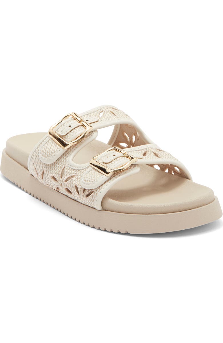 TOP MODA Alaska Slide Sandal, Main, color, Ivory Raffia