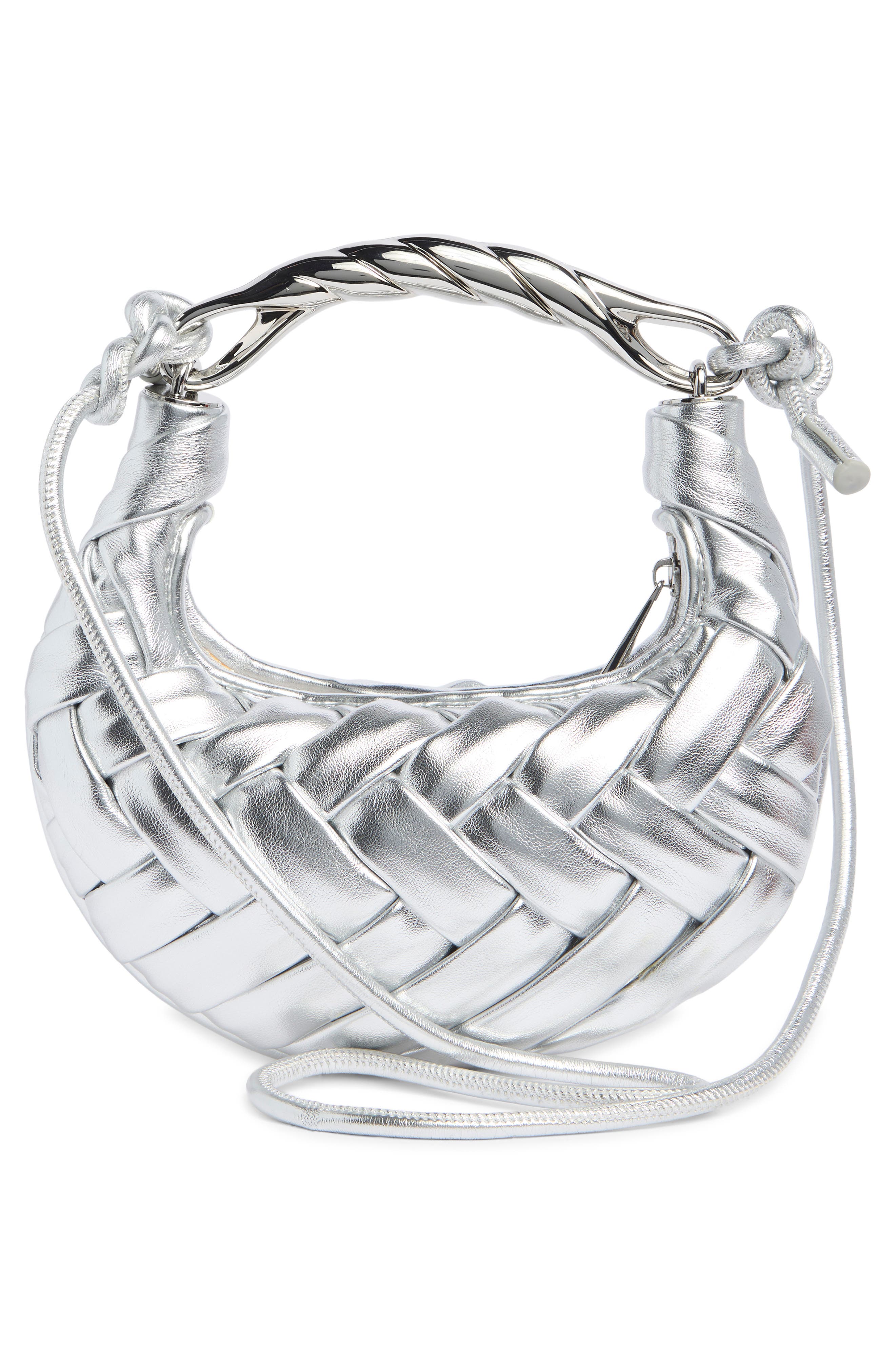 Orla Woven Shoulder Bag, Alternate, color, SILVER