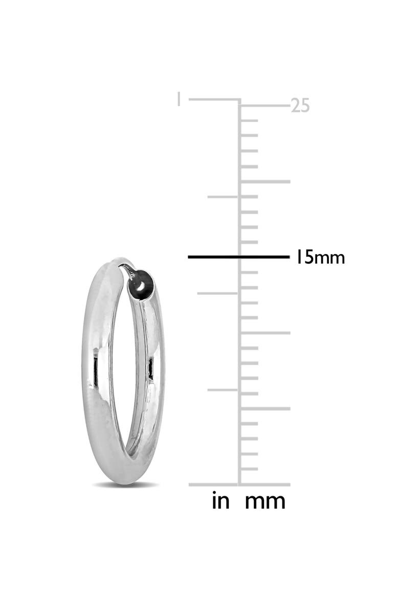 14K White Gold 13mm Hoop Earrings, Alternate, color, WHITE GOLD