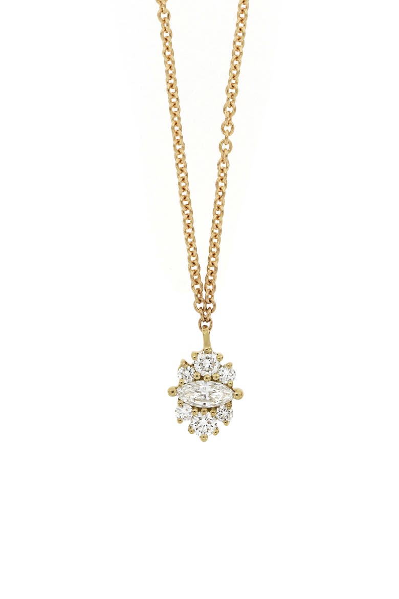 Getty Diamond Crown Cluster Pendant Necklace (Nordstrom Exclusive), Main, color, 18K YELLOW GOLD