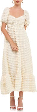 Endless Rose Texture Puff Sleeve Maxi Dress