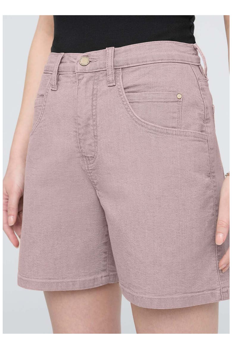 Stretch Canvas High Rise Relaxed Short, Alternate, color, Chalk