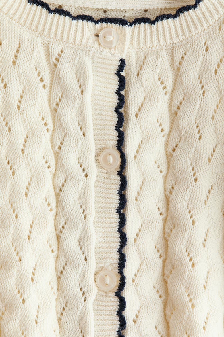 Pointelle-knit Cardigan, Alternate, color, Cream