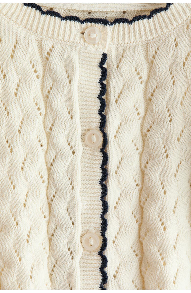 H&M Pointelle-knit Cardigan, Alternate, color, Cream