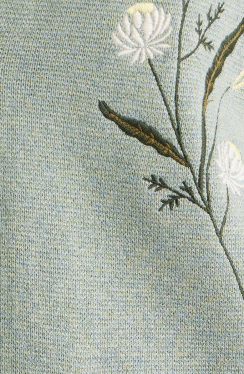 Pendleton Souvenir Floral Button Front Cardigan, Alternate, color, Seafoam Heather