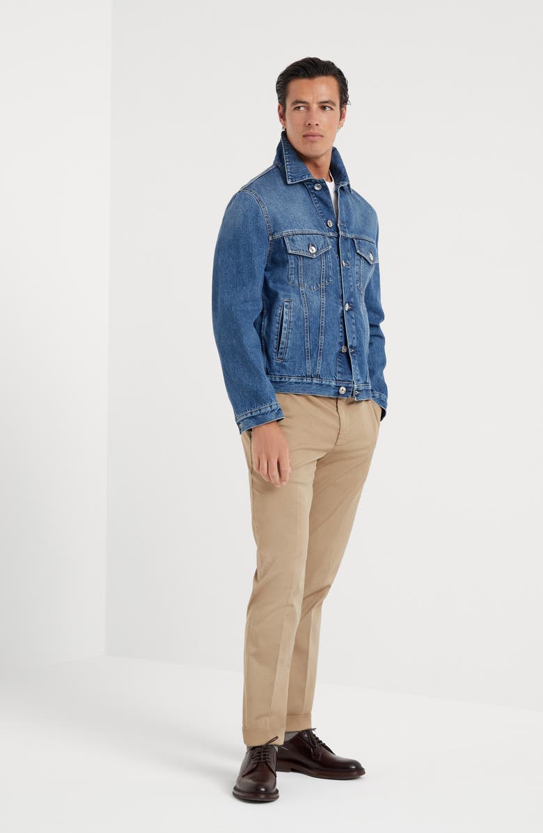 Brunello Cucinelli Garment-dyed Italian fit American Pima cotton comfort gabardine trousers, Alternate, color, 