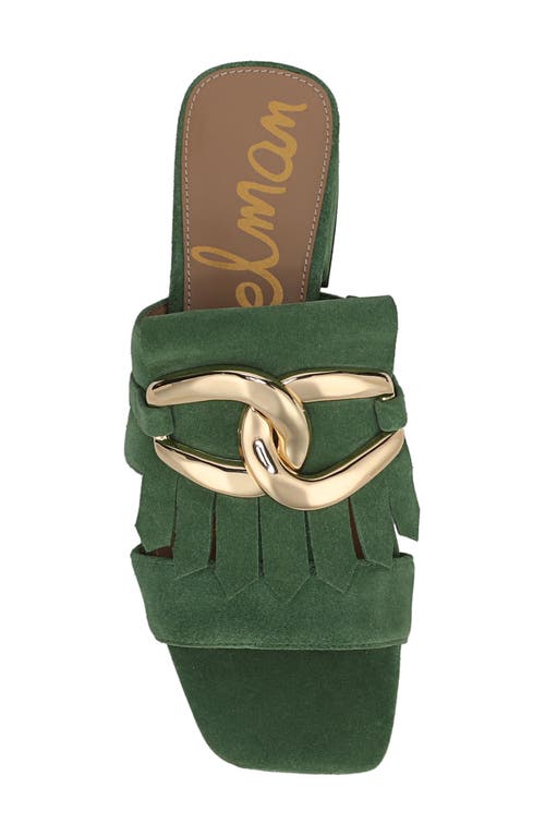 Sam Edelman Darby Slide Block Heel Sandal Thyme Green Suede