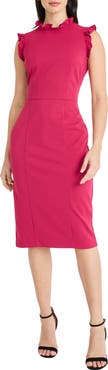 Maggy London Ruffle Mock Neck Sheath Dress