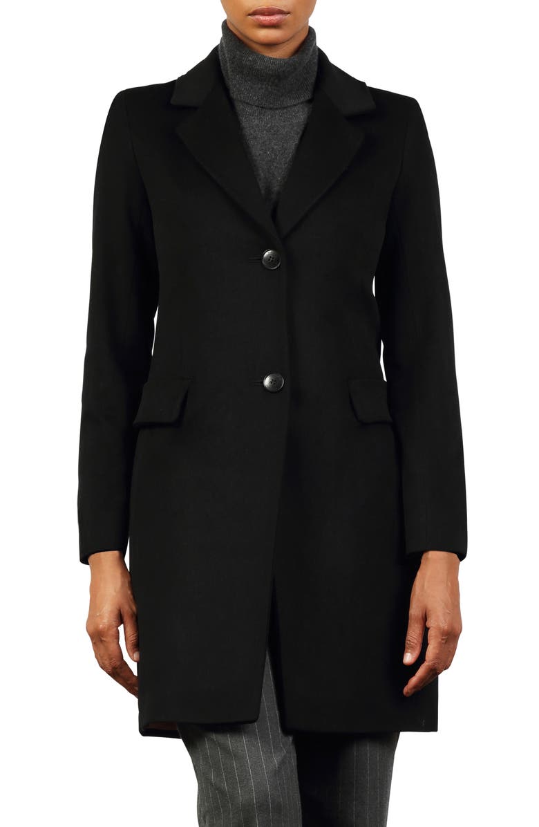 Fleurette Notched Collar Wool Walker Coat, Alternate, color,