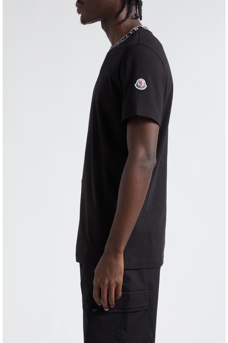 Logo Jacquard Crewneck T-Shirt, Alternate, color, BLACK