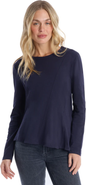 WILT Clothing Round Neck Long Sleeve Tee with Asymmetric Hem & Body Seams
