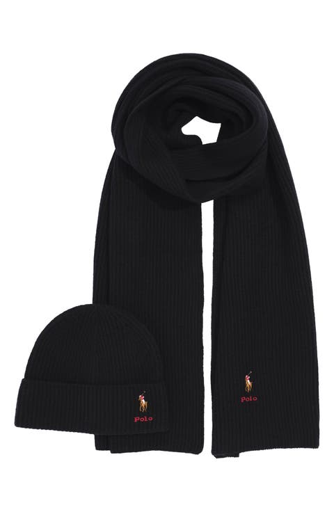 Pony Merino Wool Hat & Scarf Set