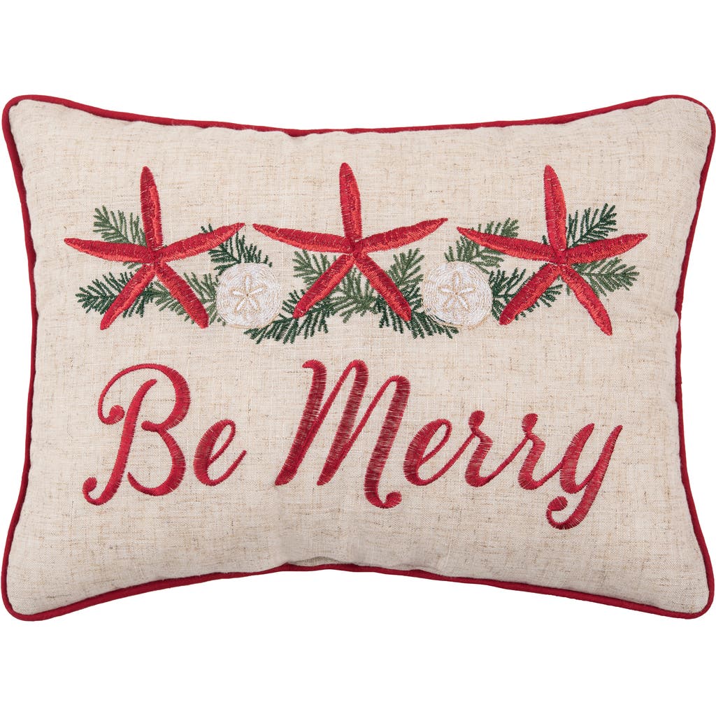 C & F Home C&f Home Be Merry Starfish Christmas Pillow, 12" X 16" In Neutral
