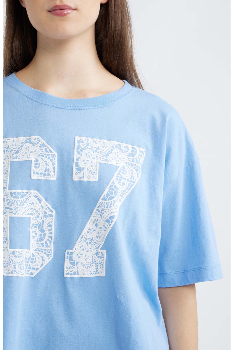 67 Lace Graphic T-Shirt, Alternate, color, CORNFLOWER BLUE