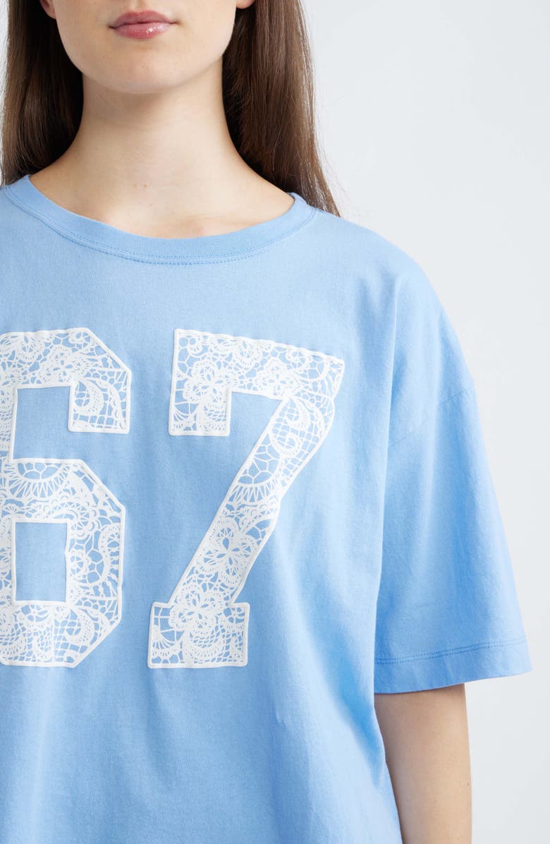 GOLDEN HOUR 67 Lace Graphic T-Shirt, Alternate, color, Cornflower Blue