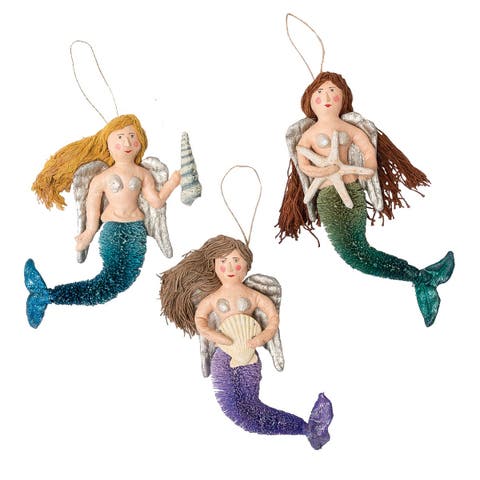 Magical Mermaid Christmas Tree Ornament Set of 3