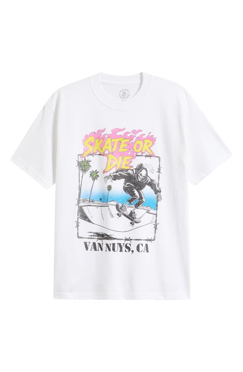 Skate or Die Cotton Graphic T-Shirt
