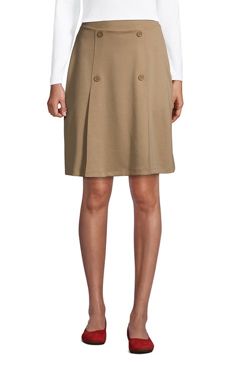 School Uniform  Ponte Button Front Skort