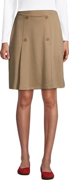Lands' End School Uniform  Ponte Button Front Skort