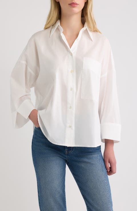 Three-Quarter Sleeve Cotton Shirt