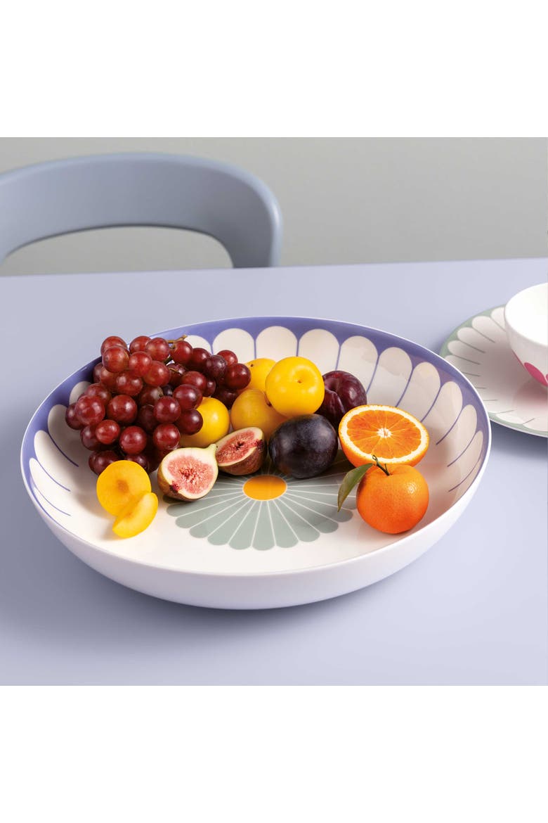 Fleur Couleur Low Serving Bowl, Alternate, color, Green