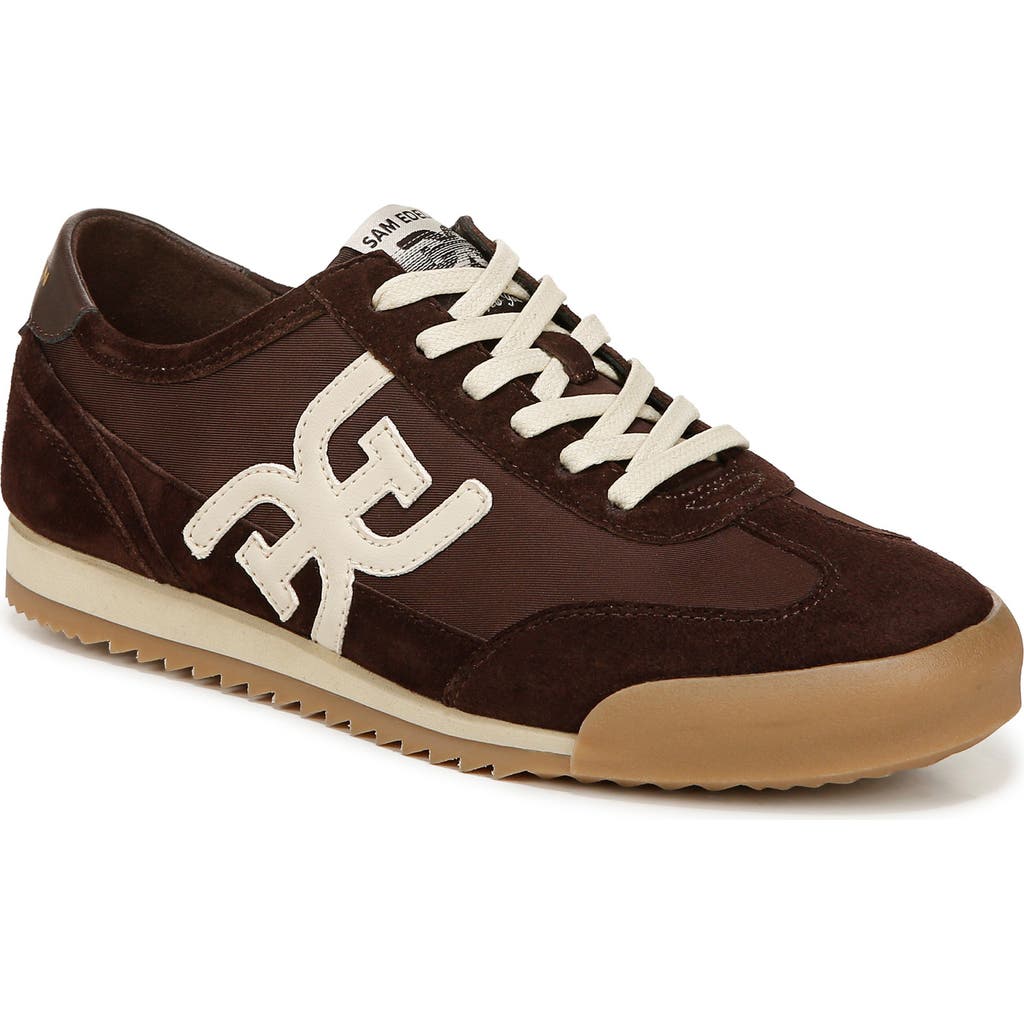 Sam Edelman Ivey Lace Up Sneaker Cafe Noir Brown Nylon