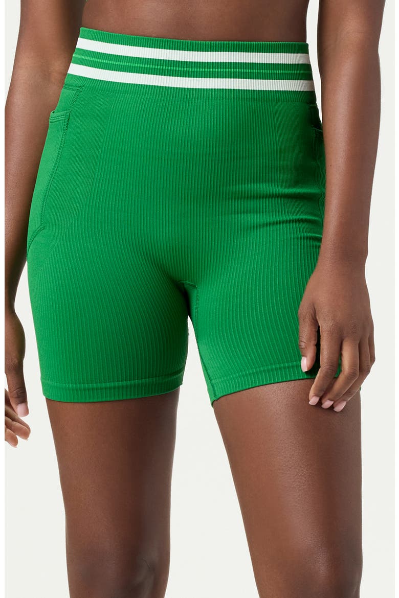 Lucky Ace Seamless High Waist Pocket Bike Shorts, Main, color, AMAZON